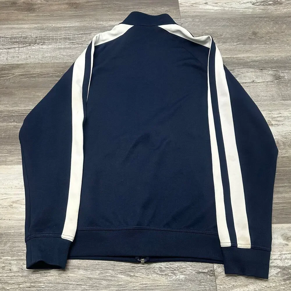 Vintage Y2K Nike Sportswear Blue White Stripes Mens XL Mini Swoosh Track Jacket